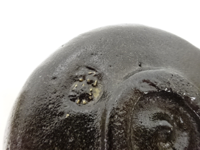  楽焼　佐々木昭楽造　黒楽　茶碗